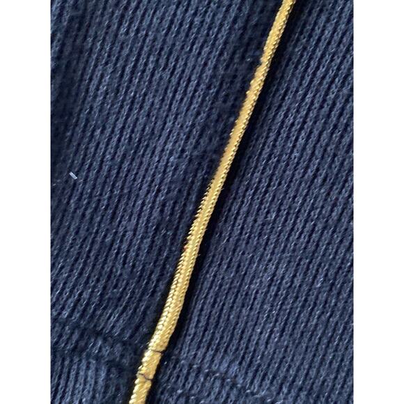 RALPH LAUREN Navy Cotton French Rib Knit Gold Piping Trim Athletic Pants size L - Picture 7 of 7